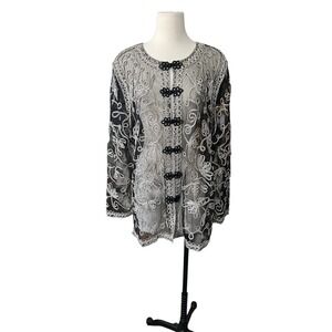 Princess Cruise Black Evening Cardigan Sheer Lightweight XL/2XL Whimsigoth Art
